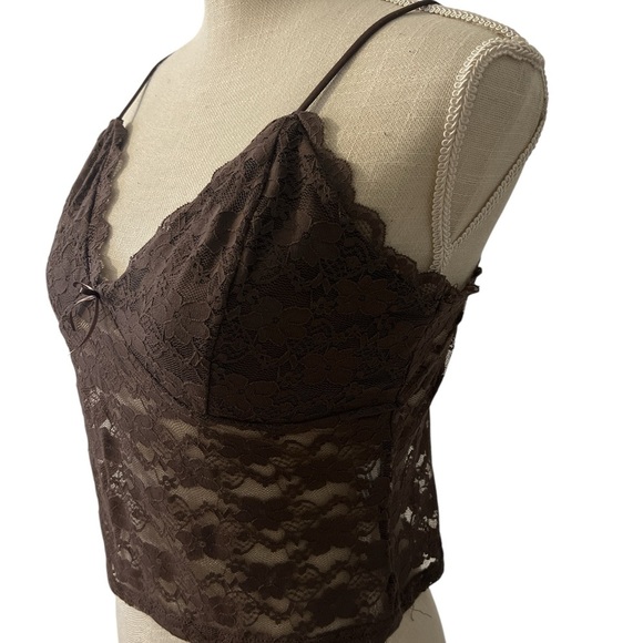 Faded Rose Brown Lace Camisole Top.Sz/L - Picture 3 of 10